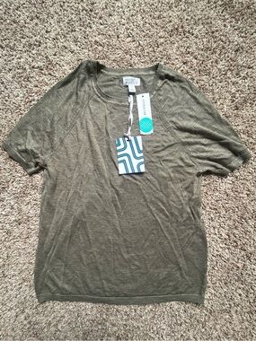Market & Spruce Olive Green Short-Sleeve Knit Tee